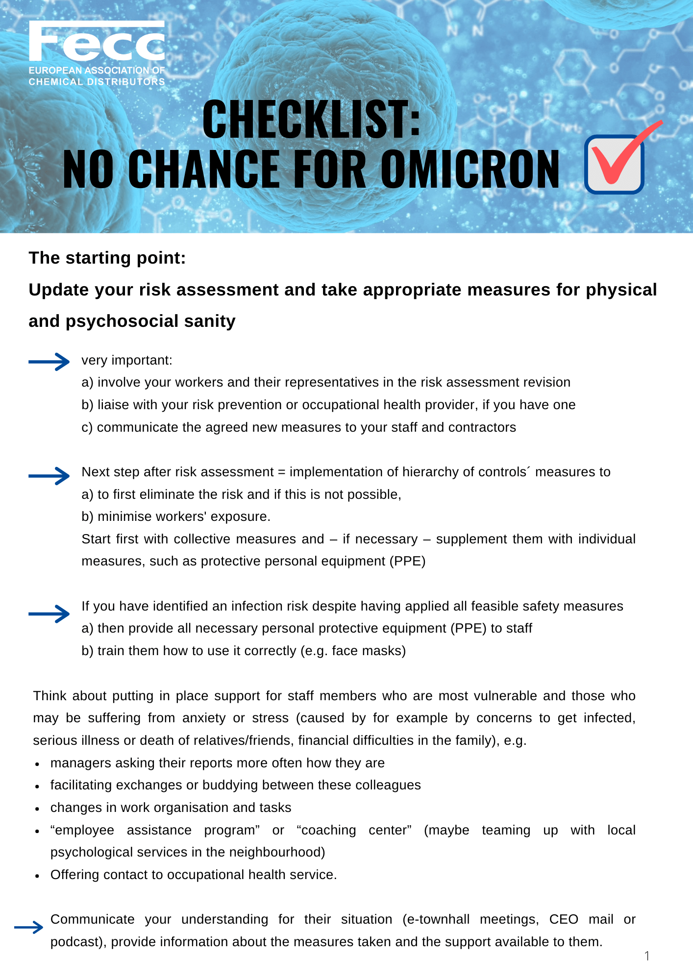 Copy of Checklist Back to work guidance