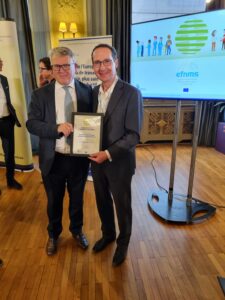 Fecc receives partner certificate from EU Commissioner for Jobs and Social Rights Nicolas Schmit.