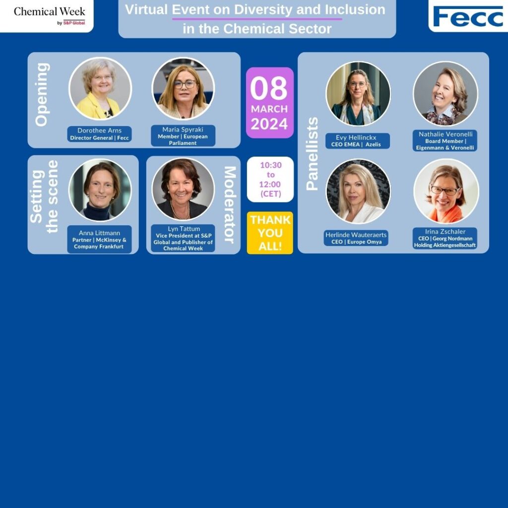 Now available: Recording of Fecc’s D&I event of 8 March 2024 – “Women in Chemicals”