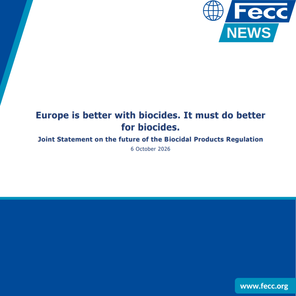 Fecc – co-signatory of the Joint Statement on the future of the Biocidal Products Regulation (BPR)